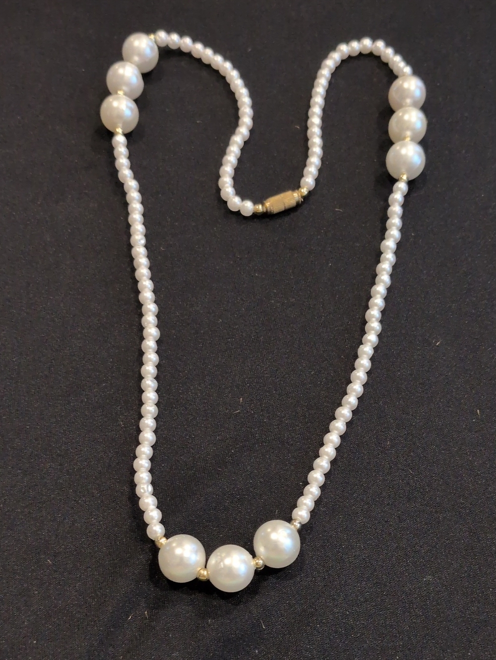 Classic White Faux Pearl Beaded Necklace 12"- Elegant Women's Jewelry
